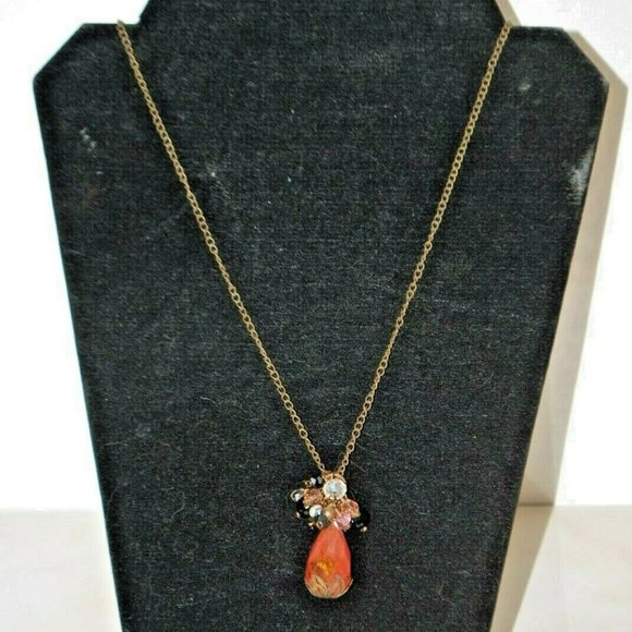 Faceted Cherry Quartz Necklace Crystal Cluster - Picture 6 of 9